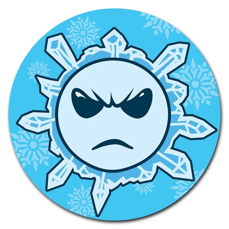 Signmission Snowflake Mean Circle Vinyl Laminated Decal D-24-CIR-Snowflake Mean